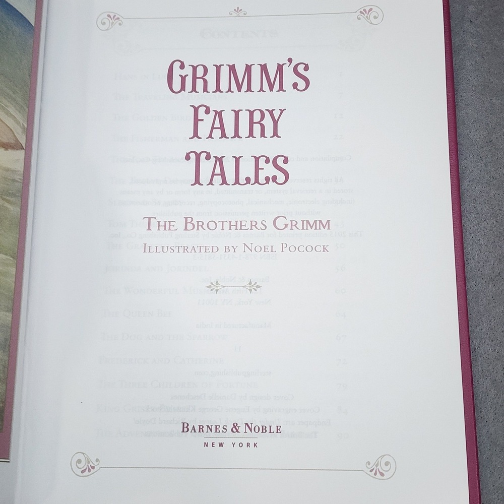 Barnes & Noble Grimm's Fairy Tales Magenta Gold Foil Hardcover Book 2015 Edition - Picture 7 of 10